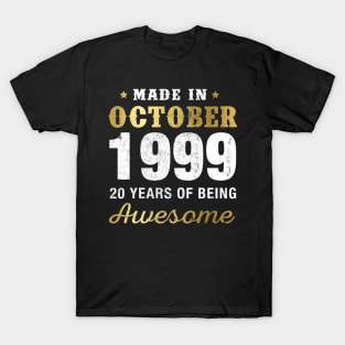 Made in October 1999 20 Years Of Being Awesome T-Shirt